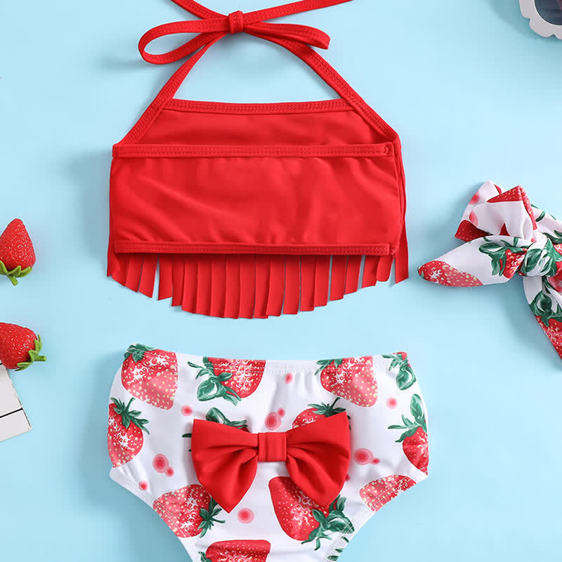 Baby 2-Piece Strawberry Swimwear with Headband