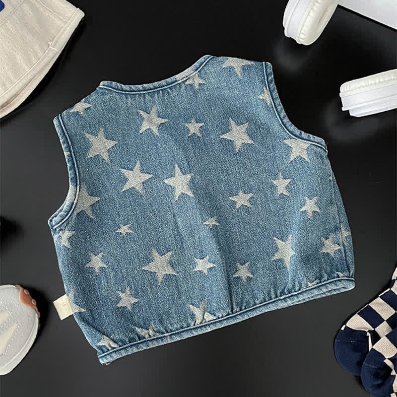 Baby Denim Star Blue Design Vest