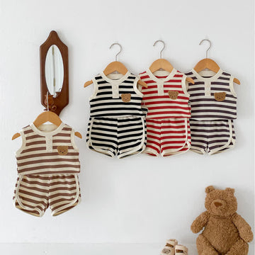 Baby 2-Piece Bear Waffle Sleeveless Set