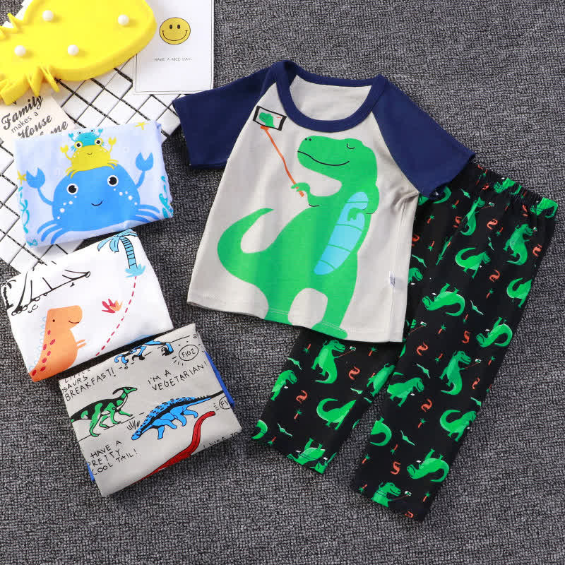 Toddler 2-Piece Dinosaur Slogan Pajamas Set