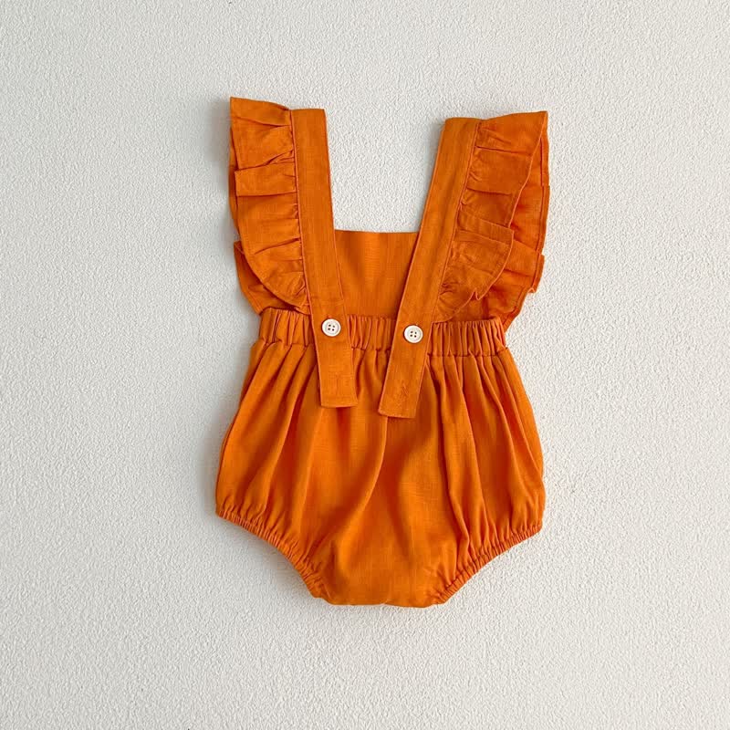 Baby Solid Color Ruffled Simple Bodysuit