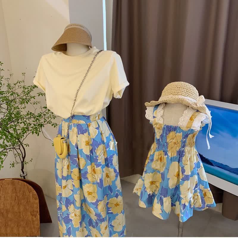 Mommy and Me Flower T-shirt Skirt/Dress