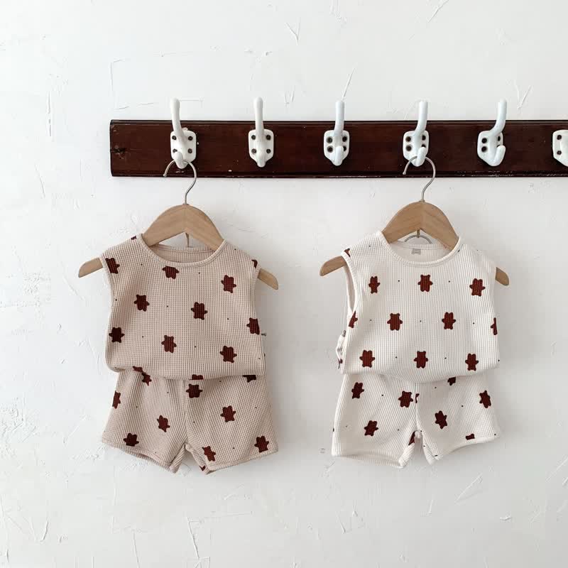 Baby Cute Bear Tank Top & Shorts Set