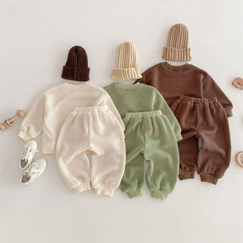 Baby 2-Piece Solid Color Knitted Set