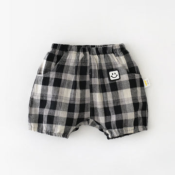 Baby Black Plaid Smile Shorts