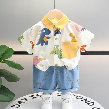 HELLO! Baby 2-Piece Dinosaur Denim Set