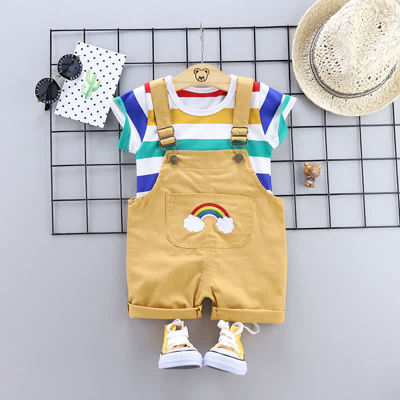 Baby Toddler 2-Piece Rainbow Striped Set