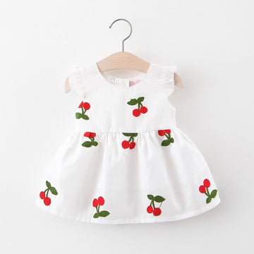 Baby Cherry Ruffle Sleeves Summer Dress