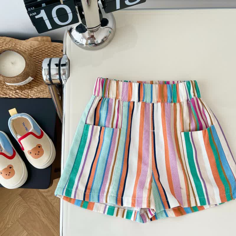 Baby Toddler Rainbow Striped Shorts