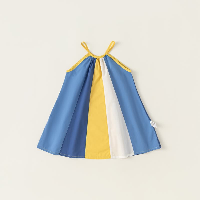 Toddler Girl Blue & Yellow Color Block Dress