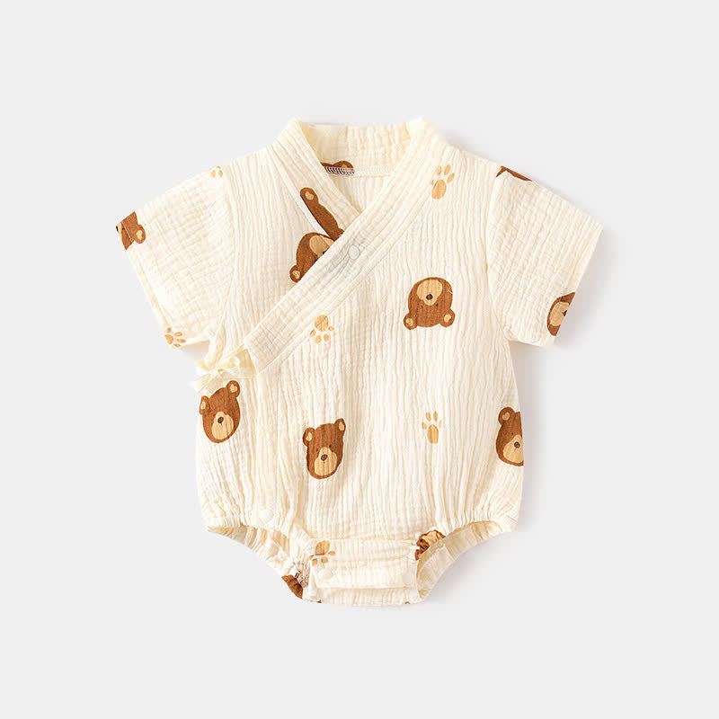 Baby Bear Kimono Apricot Bodysuit