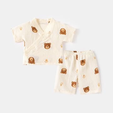 Baby 2-Piece Bear Strawberry Pajamas Set