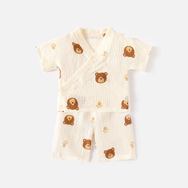 Baby 2-Piece Bear Strawberry Pajamas Set