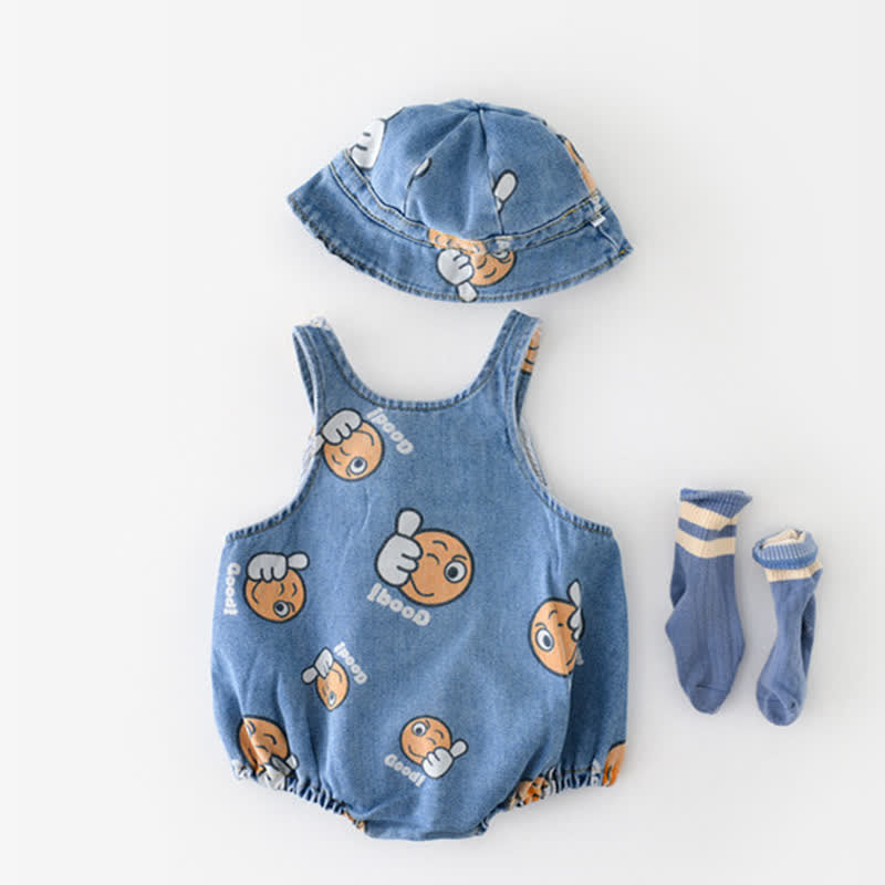 GOOD! Baby Denim Wink Bodysuit with Hat