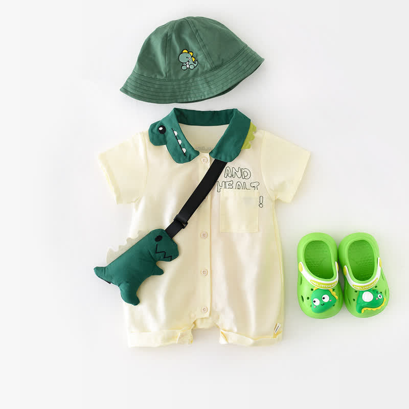 AND HEALT Baby Romper with Dinosaur Bag