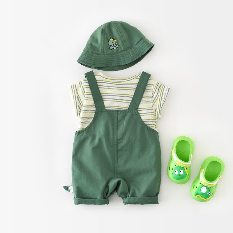 Baby 2-Piece Dinosaur Striped Green Set