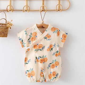 Baby Orange Kimono Soft Romper