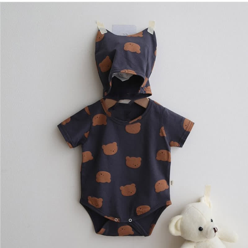 Baby Cute Bear Bodysuit with Hat