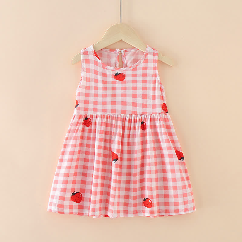 Toddler Multicolor Heart Plaid Sleeveless Dress