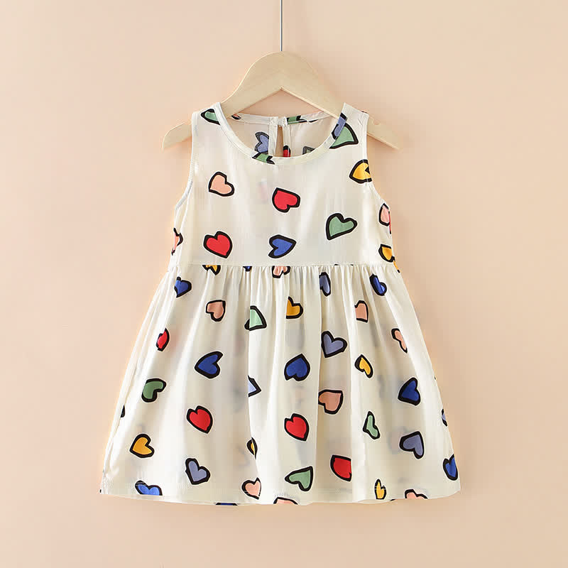 Toddler Multicolor Heart Plaid Sleeveless Dress