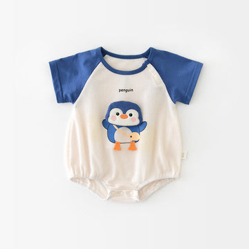 PENGUIN Baby Blue Contrast Sleeves Bodysuit