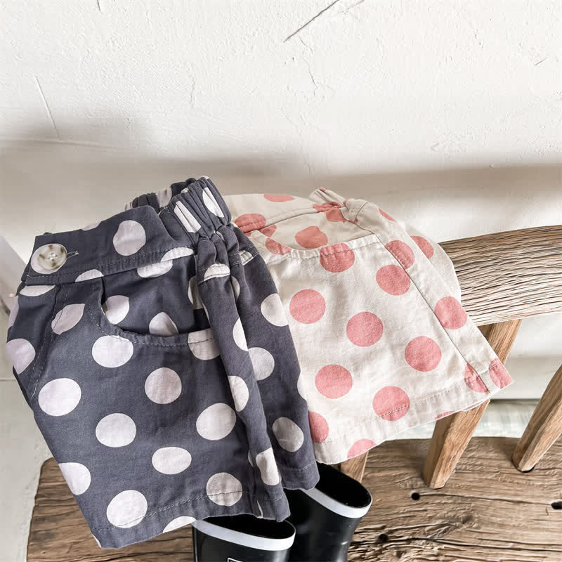 Toddler Girl Lovely Dots Loose Shorts