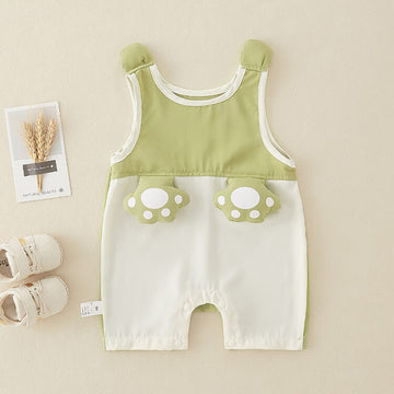 Baby Green Bear Sleeveless Romper