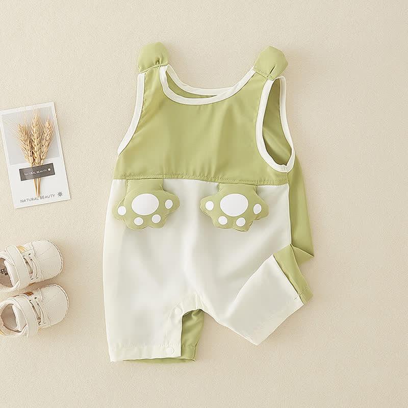 Baby Green Bear Sleeveless Romper