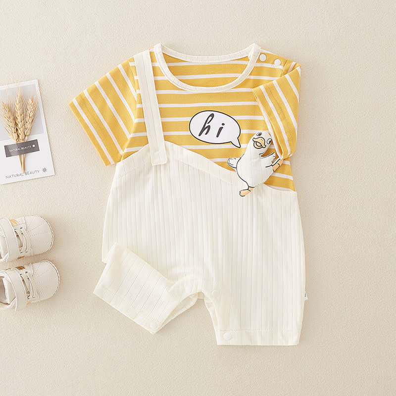 HI Baby Fake 2Pcs Striped Romper