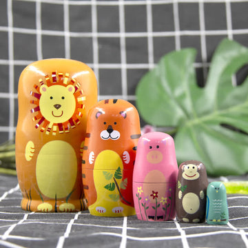 5 Pcs Animal Nesting Dolls