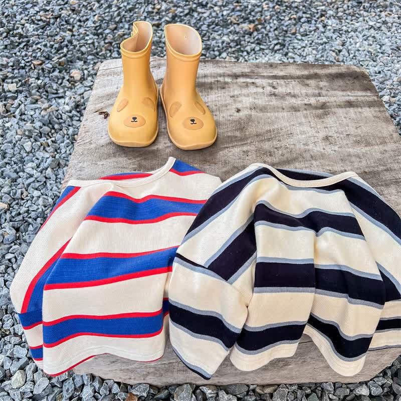 Toddler Casual Color Block Striped T-shirt