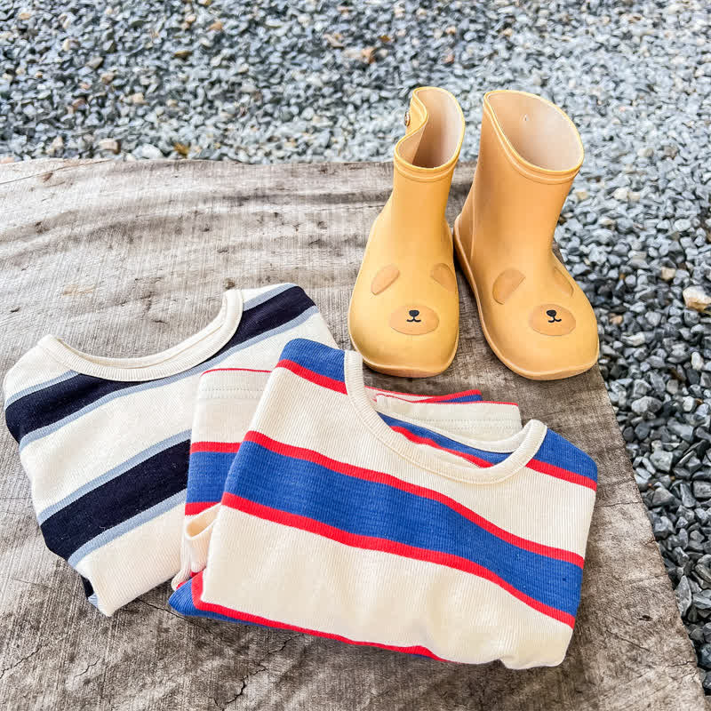 Toddler Casual Color Block Striped T-shirt