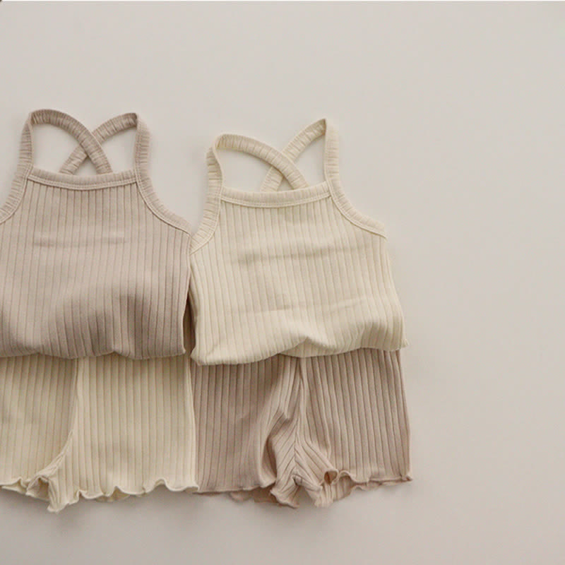 Baby 2-Piece Solid Color Ribbed Set