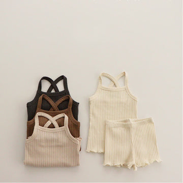 Baby 2-Piece Solid Color Ribbed Set