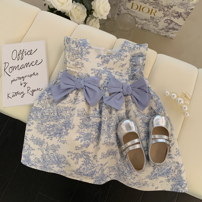 Toddler Landscape Painting Bows Dress