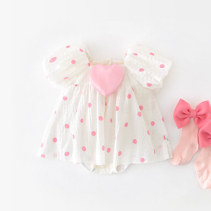 Baby Lovely Heart Pink Dots Bodysuit