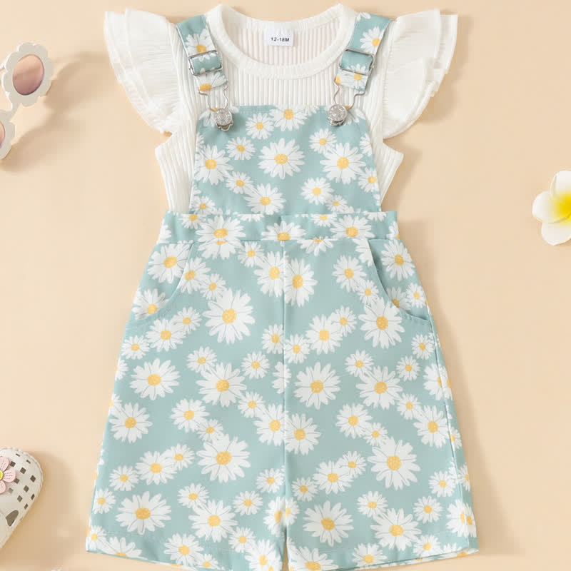 Toddler Girl 2-Piece Daisy Ruffled Set