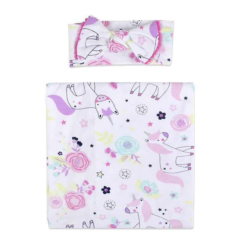 2pcs Newborn Animal Swaddle Blanket