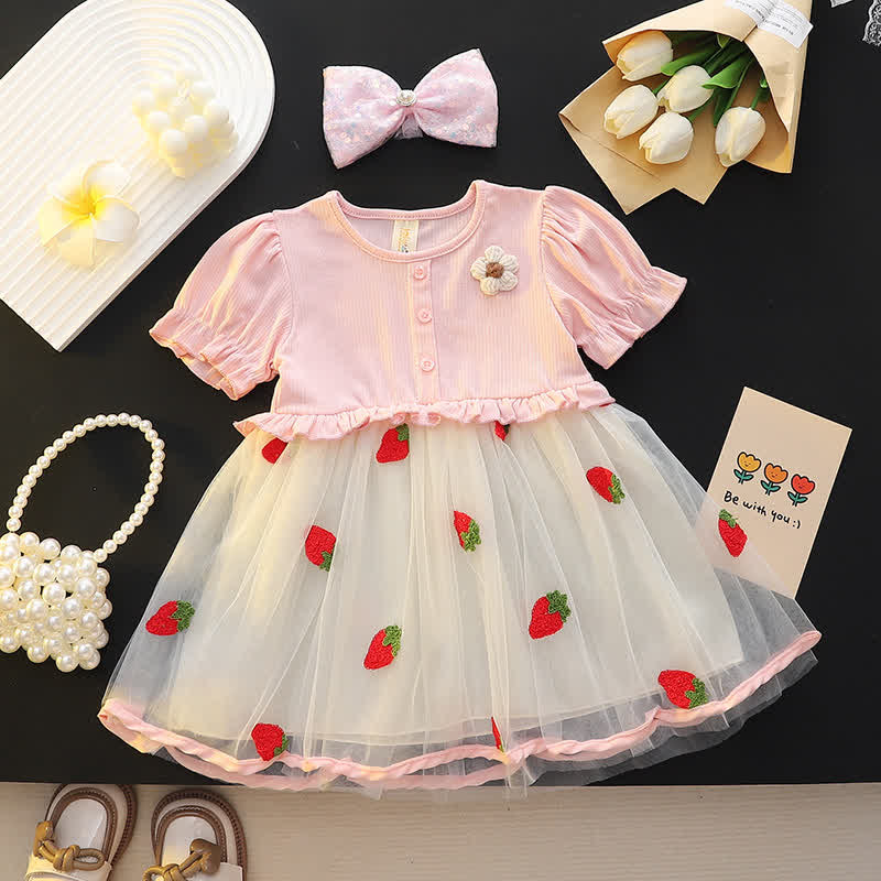 Baby Toddler Floral Strawberry Tulle Dress