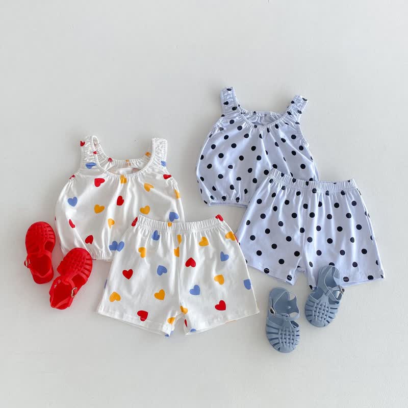 Toddler 2-Piece Heart Dots Suspenders Set