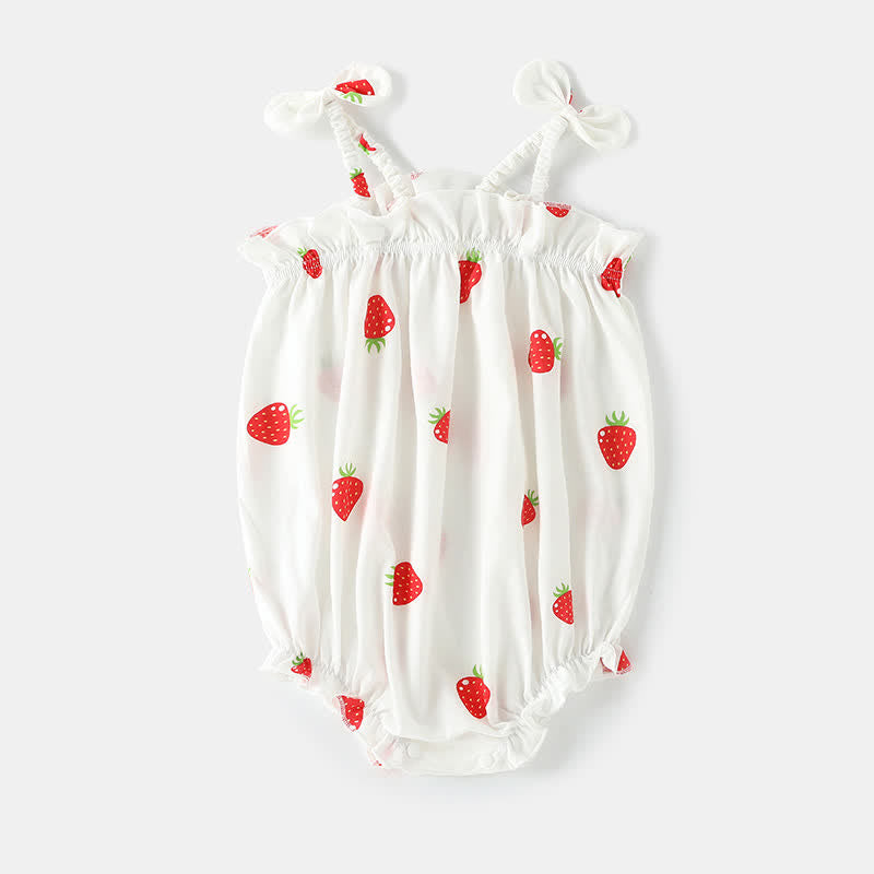 Baby Lovely Fruit Bow Suspenders Bodysuit