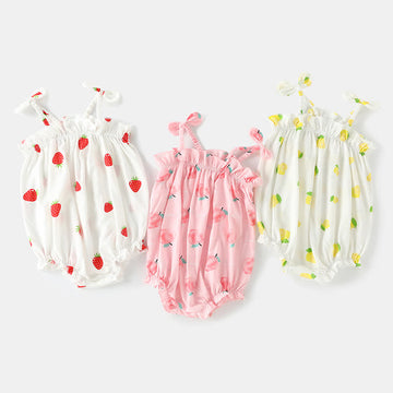 Baby Lovely Fruit Bow Suspenders Bodysuit