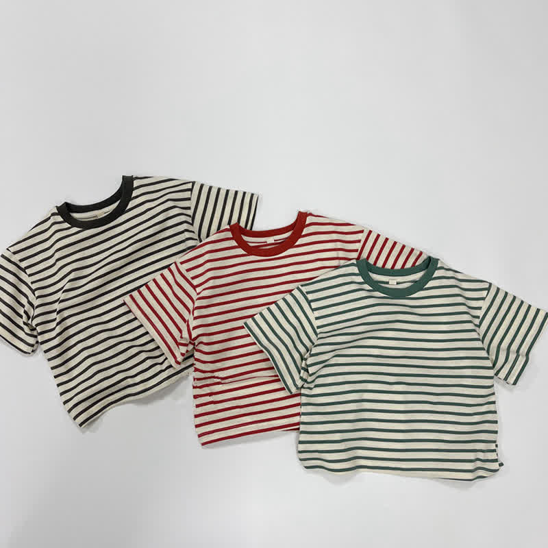 Toddler Loose Striped Casual Soft T-shirt