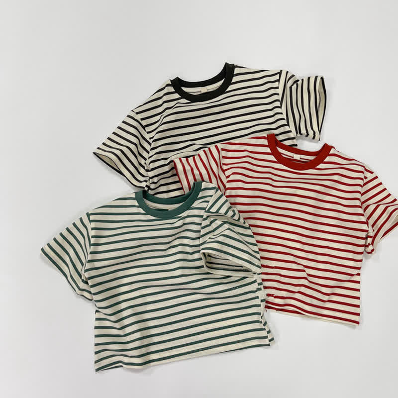 Toddler Loose Striped Casual Soft T-shirt