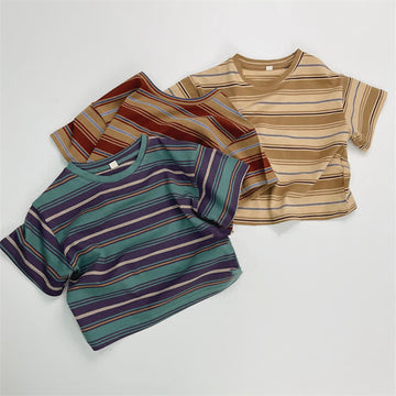 Toddler Loose Striped Color Block T-shirt