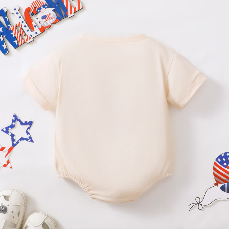 AMERICA Baby Embroidered Apricot Bodysuit