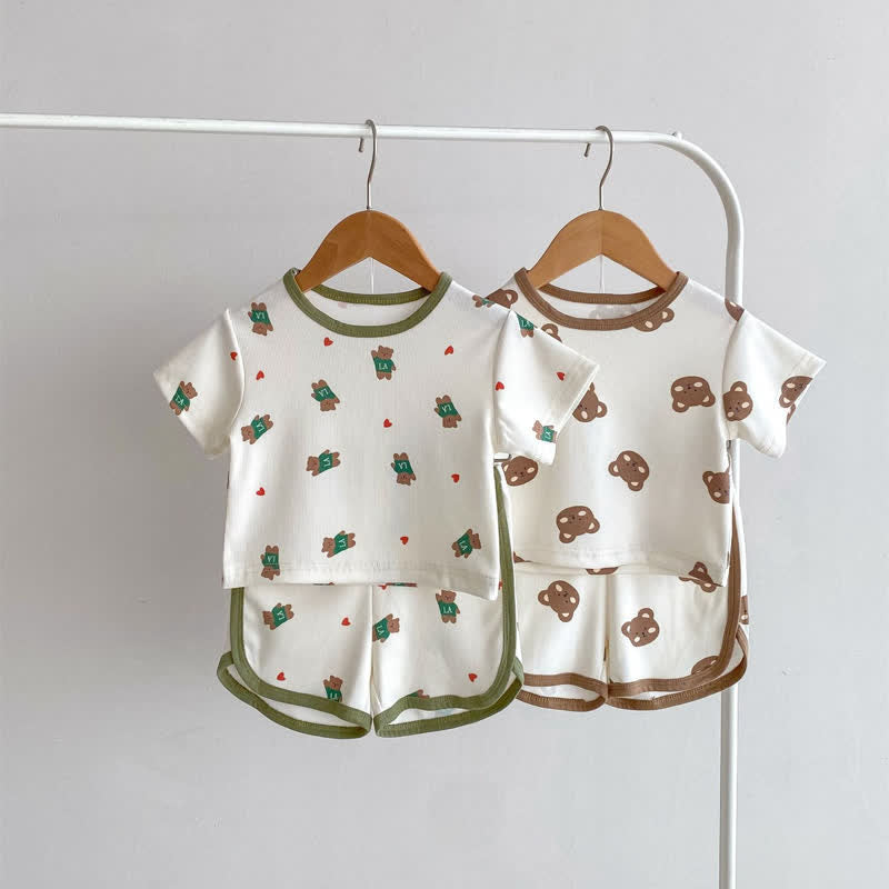 Baby 2-Piece Heart Bear Pajamas Set