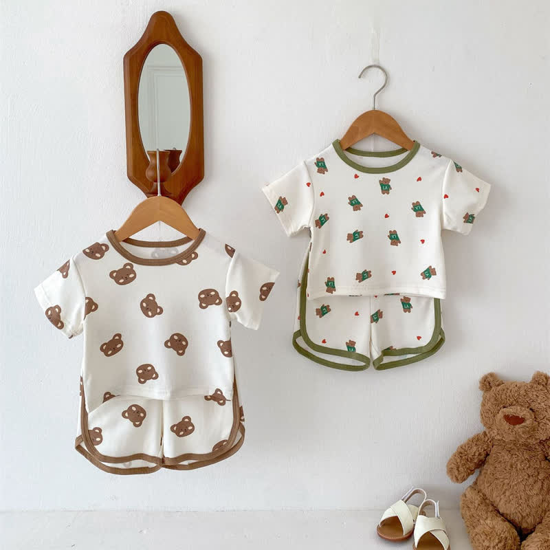 Baby 2-Piece Heart Bear Pajamas Set