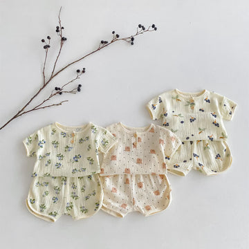 Baby 2-Piece Bear Blueberry Flower Set