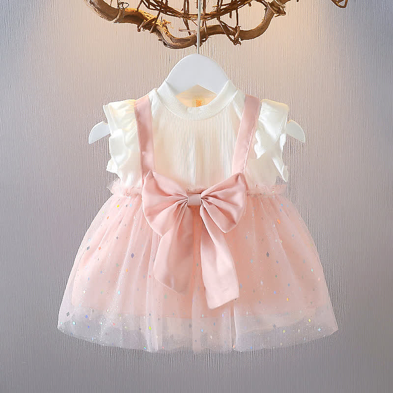 Baby Toddler Bow Ruffled Sweet Dress